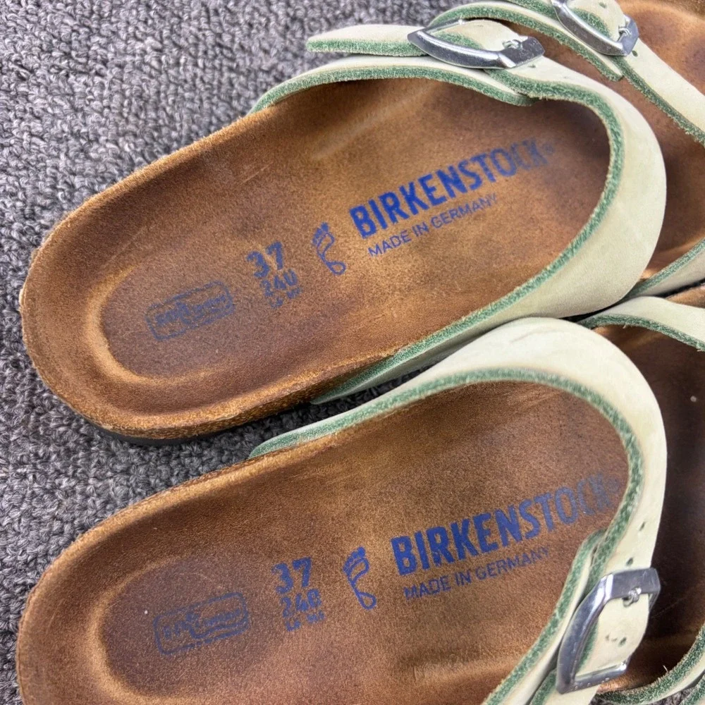 Birkenstock Mayari Sandals Size 37 Regular Faded Lime Soft Footbed Toe Loop